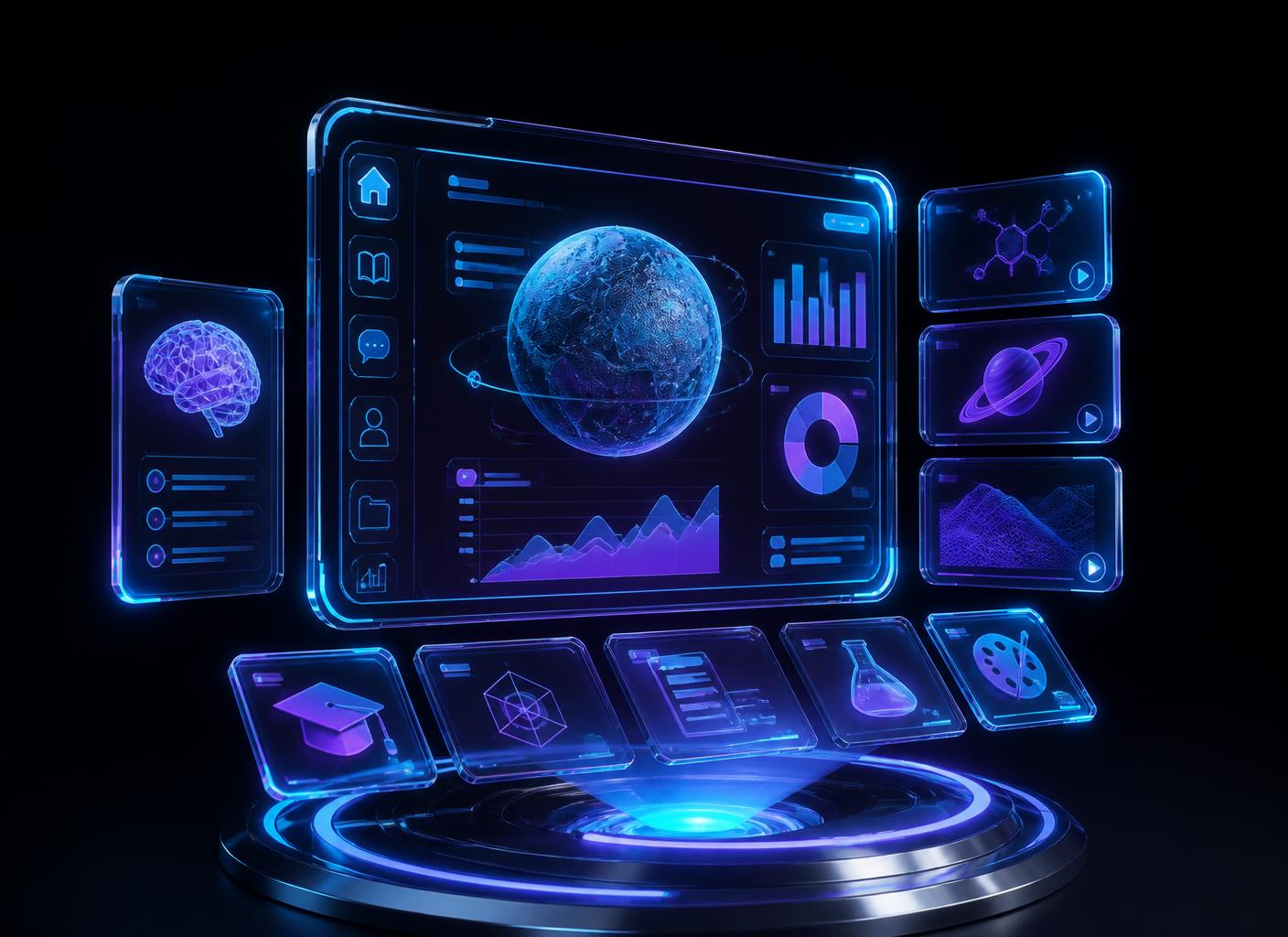 MindLeap holographic classroom dashboard